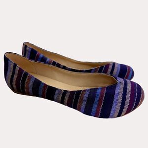 Fiel Anthropologie Ballet Flats Canvas Shoes Stripe 85 US 7 bv